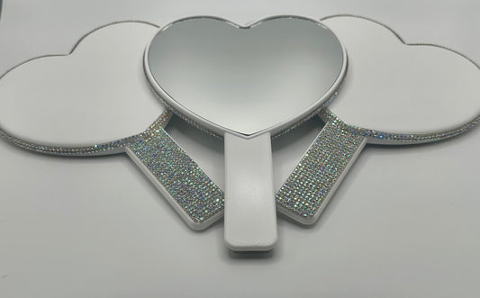 Heart-Shaped Handheld Cosmetic Mirror